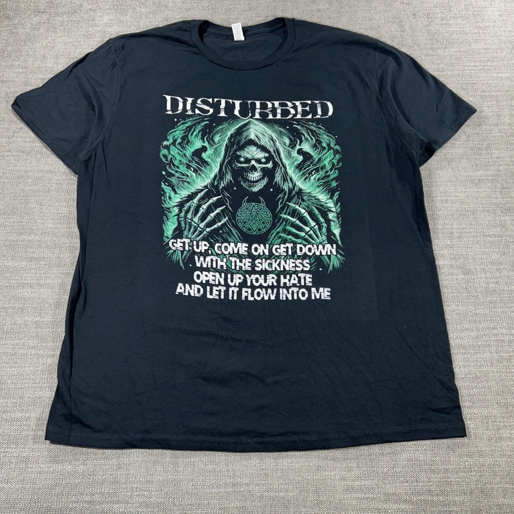 Disturbed T Shirt Mens XL Black 25 Years of The Sickness Tour Graphic Tee